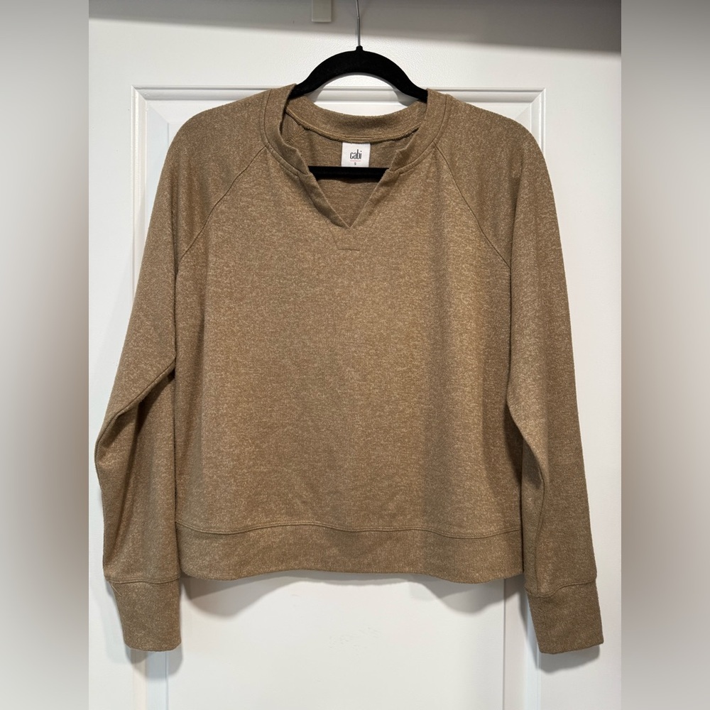 CAbi Bookclub Beige Pullover Top Small